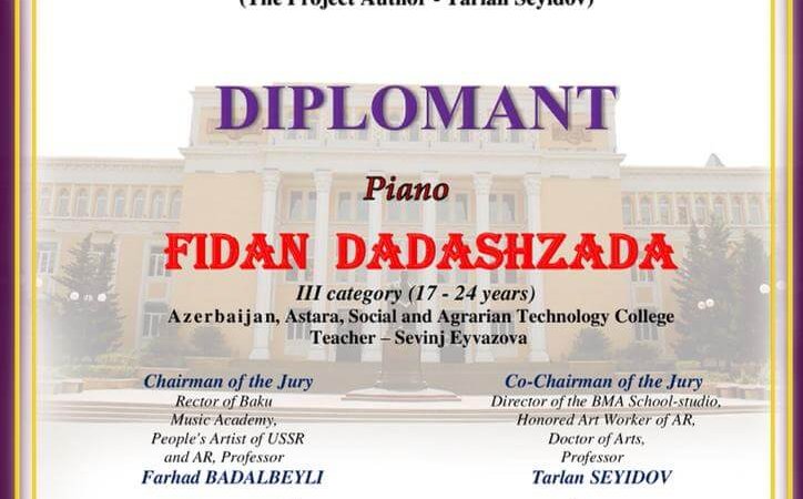 Fidan Dadaşzadənin beynəlxalq uğuru.